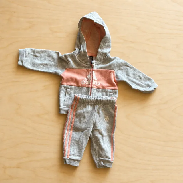 adidas mjukisset grå/rosa 0–3 mån